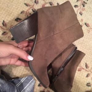 3” heel faux suede booties
